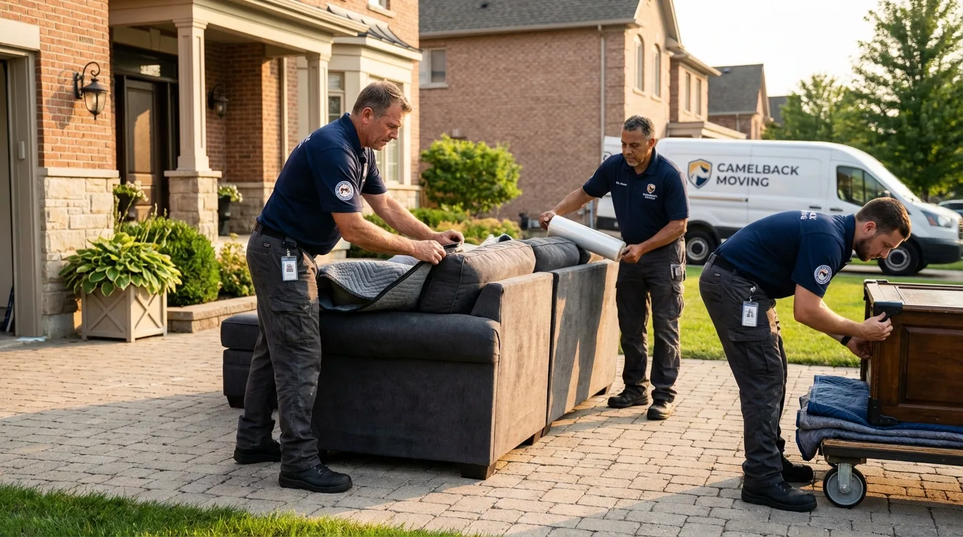 Large estate moving crew wrapping furniture in Willcox, AZ